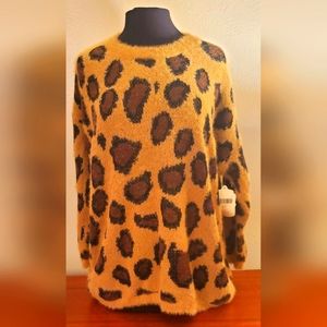 Alt'd State Oversized Cheetah Print Sweater